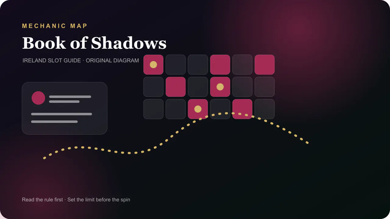 Casino mechanic diagram for Book of Shadows grid expanding from three to five rows