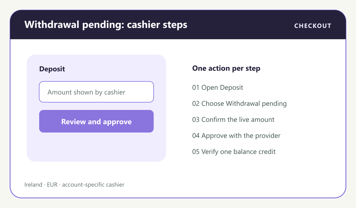 Casino payment visual: Withdrawal status verification and reference checklist